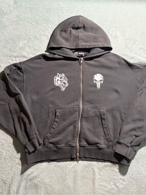 Darc Sport Grey Punisher Zip-Up Hoodie
